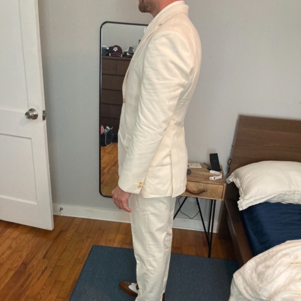 Italian Brushed Cotton Ivory Suit